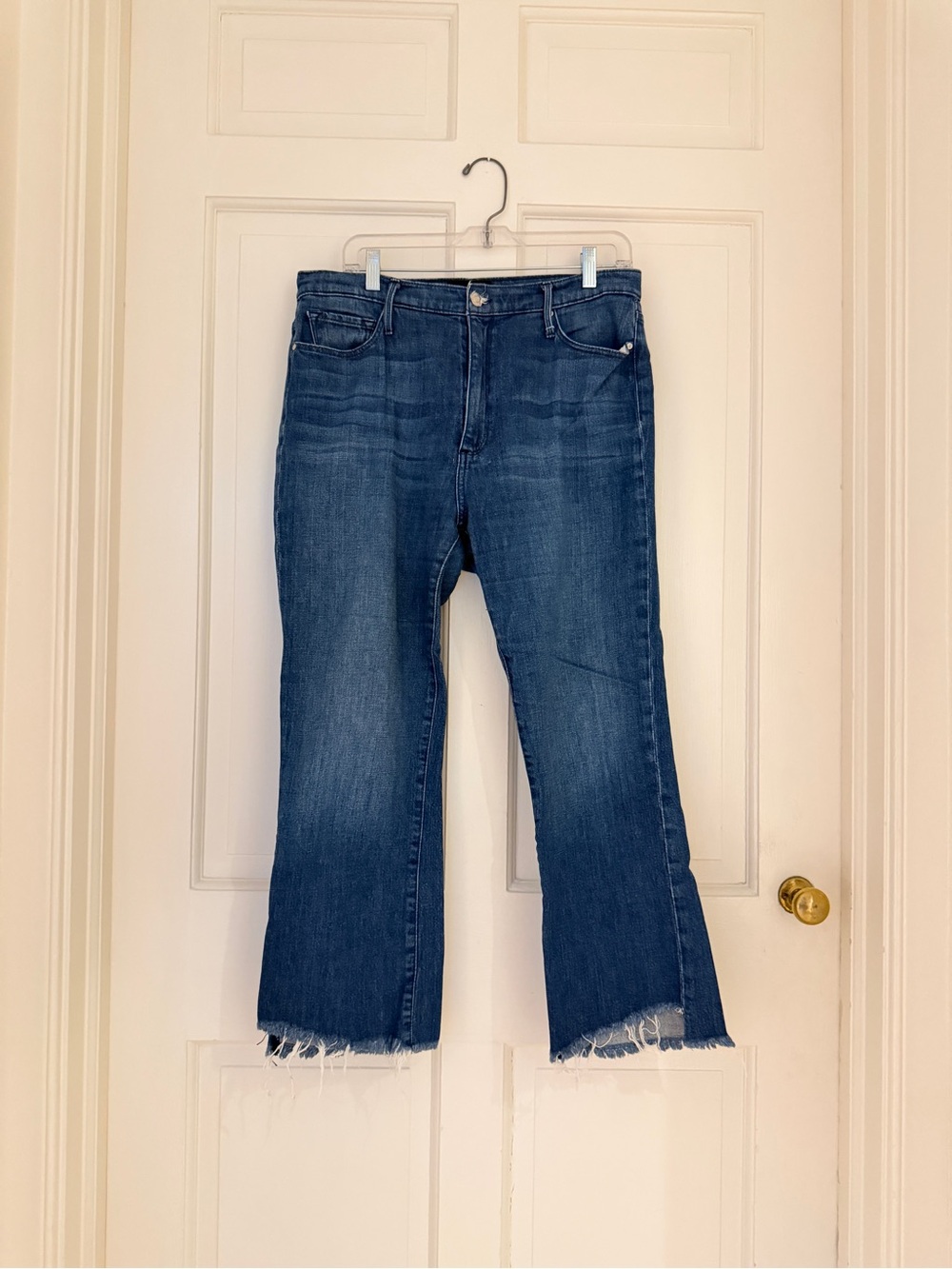 Black Orchid Mid-Rise Indigo Cropped Raw-Hem Jeans